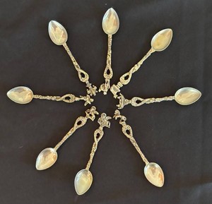 K - Set of Eight Italian Demitasse Spoons
