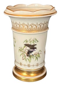 LR - Mottahedeh Design Birds of Paradise Porcelain Vase