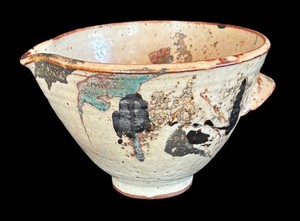 LR - Artisan Crafted Pottery Pouring Bowl With Spout