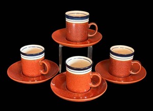 DR - Vintage Scandinavian Espresso Cups & Saucers Set of 4