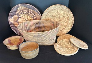 LR - Assorted Vintage Baskets including Native American Baskets & Handwoven Baskets