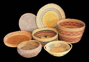 LR - Northwest Coast Native American Basket Group Makah Tlingit