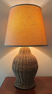 BR1 - Table Lamp with Wicker Base