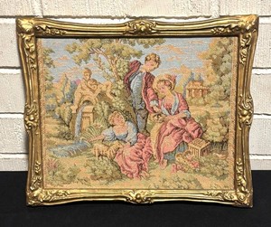 LLR - Vintage Framed Tapestry in Gorgeous Gold Tone Frame
