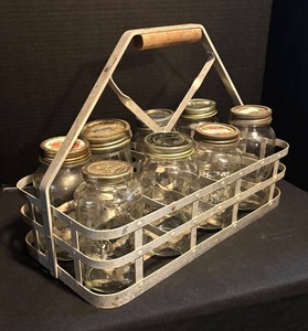 LLR - Vintage Mason Jar Carrier with 8 Jars