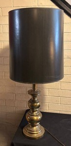 LLR - Vintage Brass Table Lamp With Black Shade