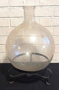 LLR - Remarkable Round Bottom Glass Vase With Stand