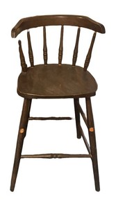 LLR - Vintage Childrens Dark Wood Spindle Back Chair