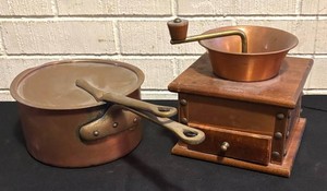 LLR - Vintage Copper Pot & Manual Coffee Grinder