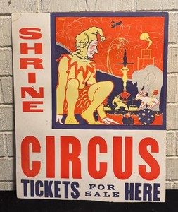 LLR - Vintage Shrine Circus Poster Zuhrah Minneapolis Auditorium 1960s