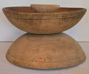 DR - Vintage Hand Carved Wooden Bowls (Lot of 3)  Vintage Wooden Dough Bowls
