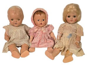 LL - Vintage Doll Trio - Ideal Toni, Dream Baby & 11 Inch Doll (Lot of 3)