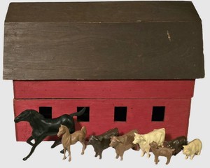 LL - Toy Barn Play Set With Animals Detachable Roof