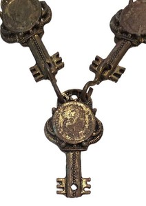 DR - Vintage Roman Soldier Medallion Brass Necklace