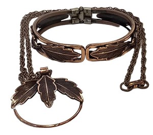 DR - Vintage Copper by Bell Leaf Motif Jewelry Set (Lot of 3)