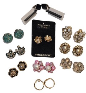 DR - Clip-On Earrings - Vintage Mixed Lot of 10 Pairs