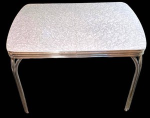 LL - Vintage Metal Formica Table 29.5 X 41.5 X 29 in