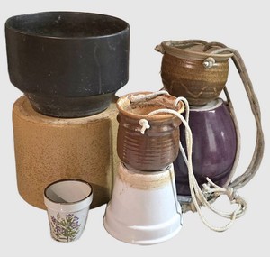 LL - Planters - Ceramic Hanging and Cachepot Assortment (Lot of 6)