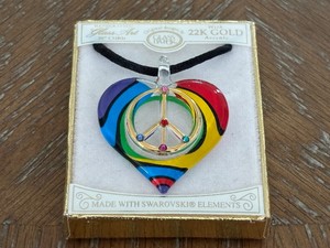 Rainbow Peace Sign Necklace