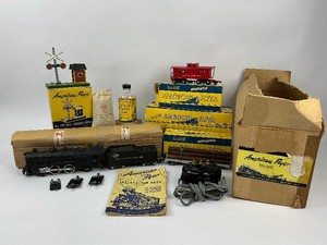 American Flyer Train Set with Boxes and Accessories
