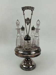 Antique Victorian Silver Plate Cruet Set