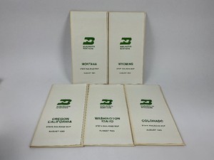 Five 1983 Burlington Northern State Railroad Maps - Montana, Wyoming, OregonCalifornia, WashingtonIdaho, Colorado