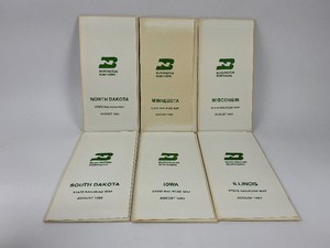 Six 1983 Burlington Northern State Railroad Maps - North & South Dakota, Minnesota, Iowa, Wisconsin, and Illinois
