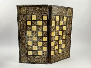 Mother of Pearl & Wood inlay Chess and Backgammon Board - No pieces