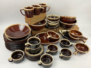 Brown Drip Pottery Lot