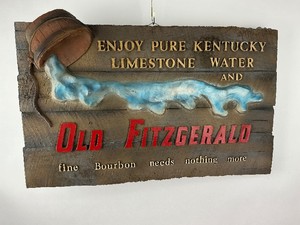 Vintage Old Fitzgerald Kentucky Bourbon Advertisment Sign