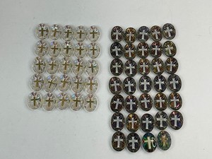 59 Cross Glass Gemstone Religious Pendant