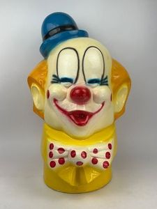 HUGE Clown Head Chalkware Bank
