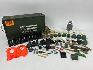 Vintage 1960s G.I. Joe Action Figure Footlocker and Accessories