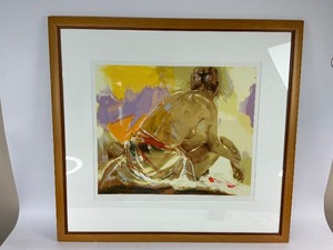 Odalisk in Geel - Artist Christine Comyn Signed Serigraph Print 4460