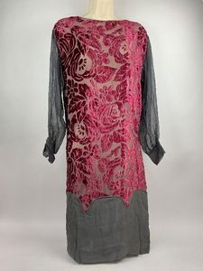 Vintage Clothing Velvet and Silk Sheer Dress Gown