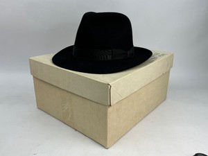 Vintage Colombo Black Fedora Hat with Box