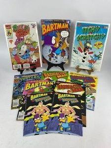 Vintage Simpson Comic Books Bartman, Radioactive Man, Itchy & Scratchy, Plus Rockos, and TMNT