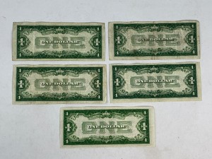 Five Funnyback Silver Certificate Dollar Bill Currency Money - Four 1928 &amp One 1934