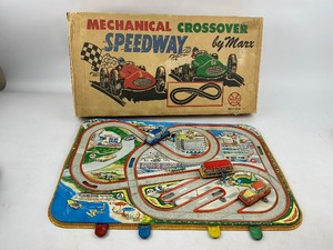 Technofix Windup Toy Car Track with 3 cars, Plus Marx Mechanical Crossover Speedway - Read Discription