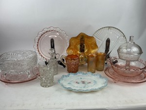 Vintage Glass Lot - Pink Depression, Carnival, Crystal