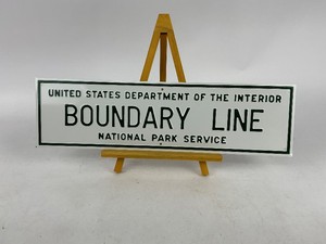 US Dept. of Interior National Park Service Boundary Line Sign