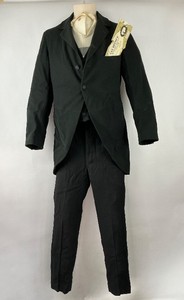 Antique Three Piece Mens Suit with Shirt and two Collars