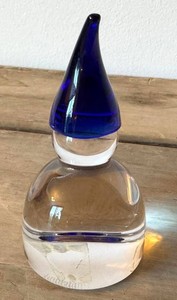K - Art Glass Perfume Bottle Cobalt Blue Stopper