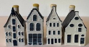 K - Delft House Bottles - BOLS KLM Miniatures (Lot of 4)