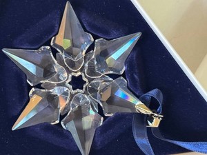 K - Vintage Swarovski Crystal Christmas Ornament 2000 Boxed