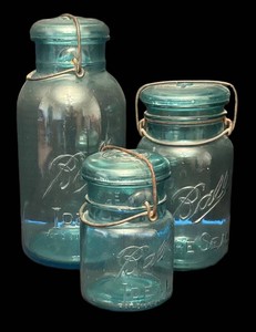 K - Trio of Vintage Ball Sure Seal Jars