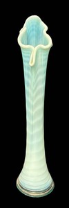 DR - Vintage Imperial Flint Ribbed Spiral Ruffled Vase