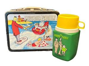 DR - Vintage Addams Family Thermos Lunch Box Set