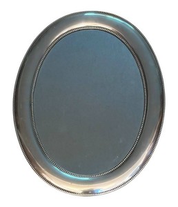 LR - Wall Mirror - Silver Toned Oval Framed Mirror