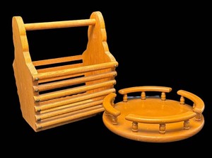 Wooden Handled Caddy & Lazy Susan